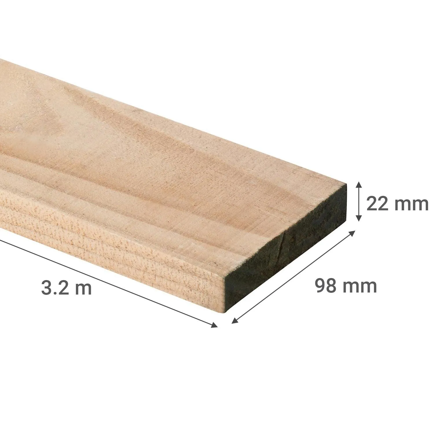 Pino dimensionado en bruto 1 x 4