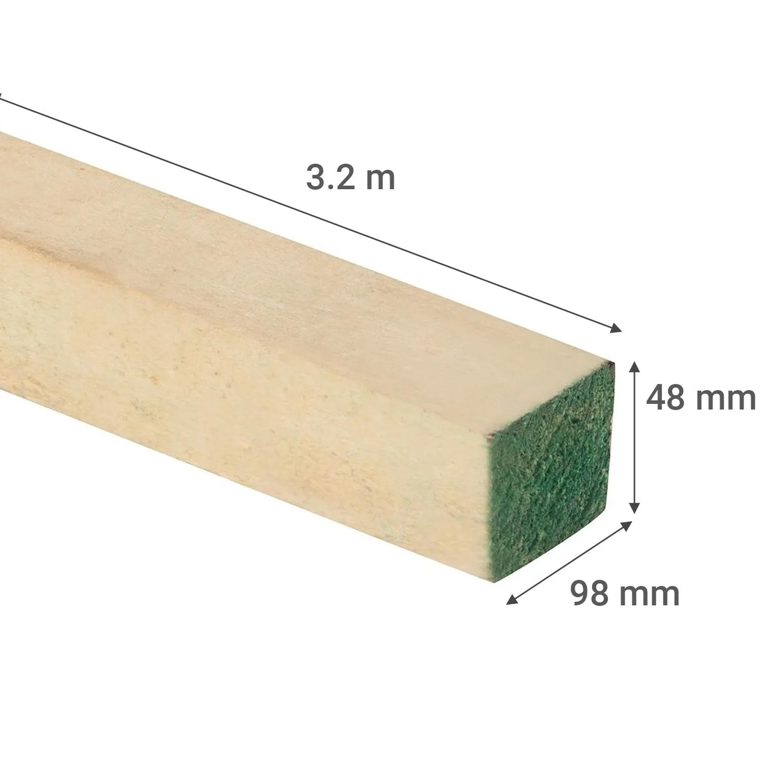 Pino Dimensionado Verde 2x4 2